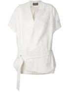 Ann Demeulemeester Feather Texture Loose Fit Coat, Women's, Size: 38, White, Rayon/cotton