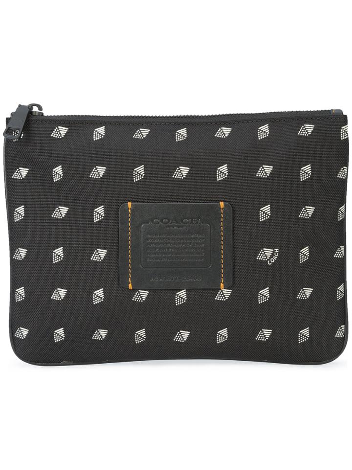Coach Diamond-print Pouch - Black
