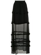 Nk Silk Ruffled Skirt - Black