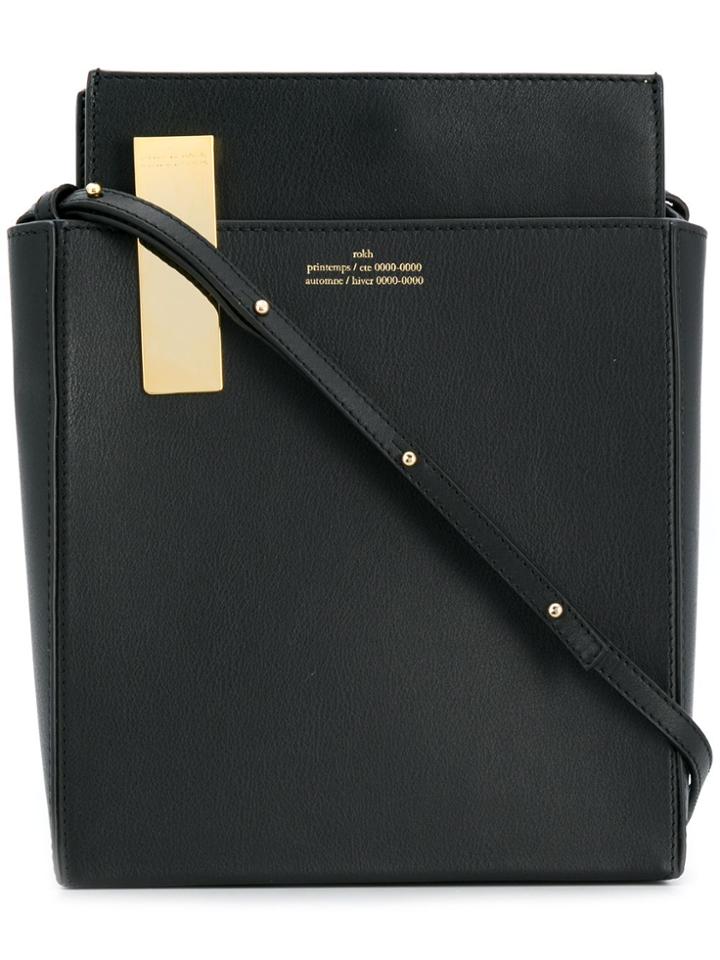 Rokh Logo Plaque Shoulder Bag - Black