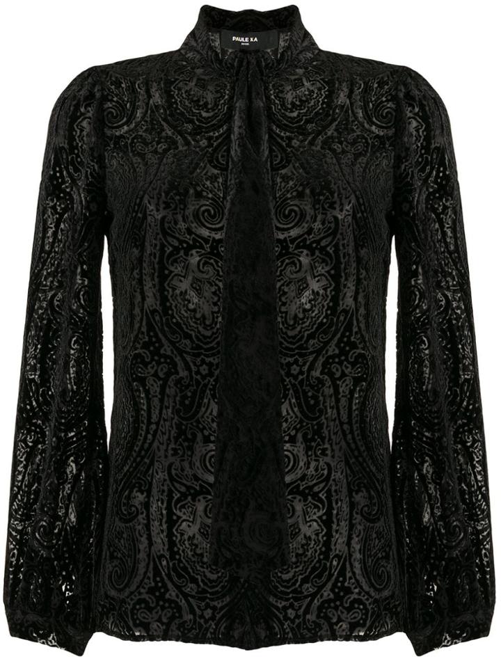Paule Ka Devoré Paisley Blouse - Black
