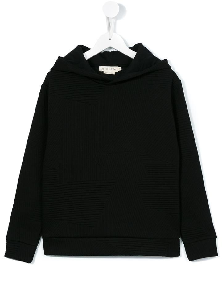 Andorine Teen Textured Hoodie - Black