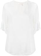 Chloé - Broderie Anglaise Sleeve Blouse - Women - Silk - 42, White, Silk