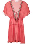 Brigitte Silk Tunic Dress - Red