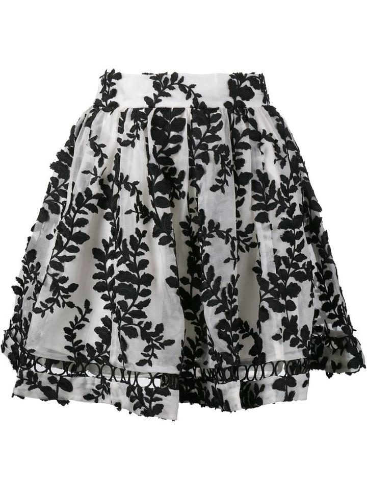 Zimmermann 'winsome' Vine Embroidered Skirt, Women's, Size: 0, Black, Silk/nylon/polyester