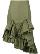Marques'almeida Ruffled Midi Skirt - Green