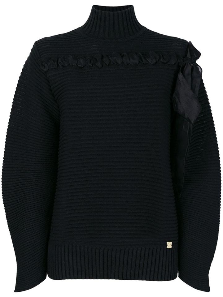 Cavalli Class Ribbed Knit Sweater - Black