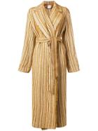 Forte Forte Striped Trench Coat - Yellow