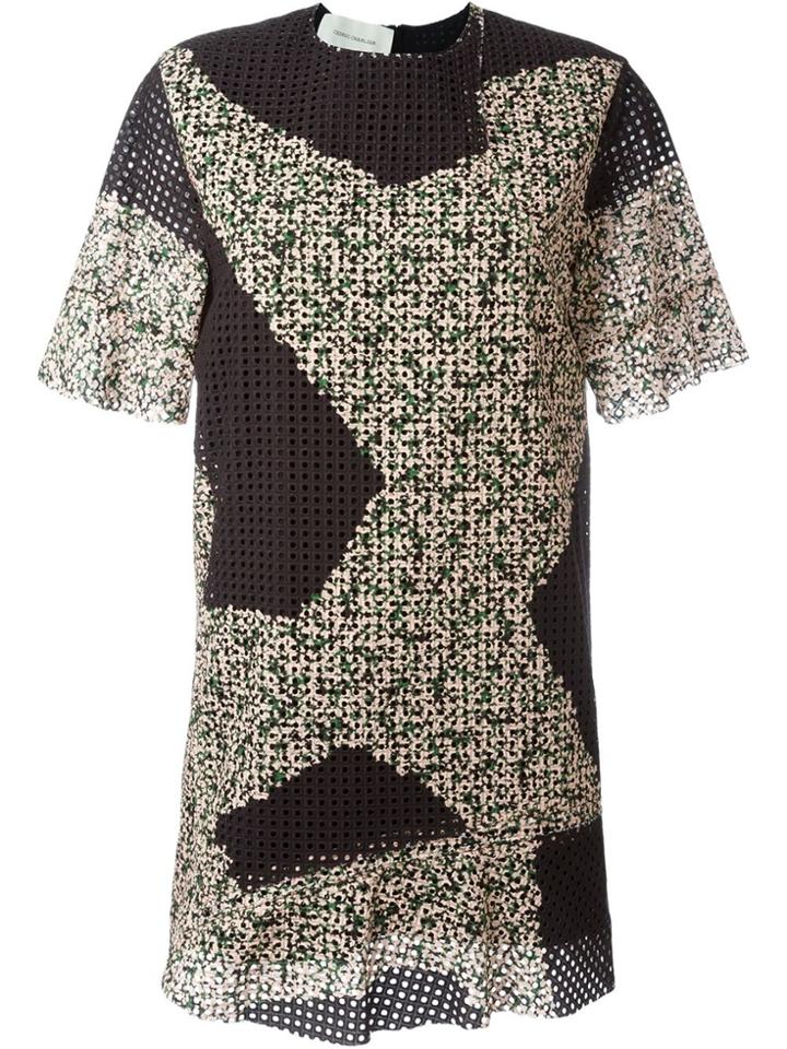 Cédric Charlier Eyelet Mini Dress - Multicolour