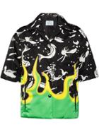 Prada Short-sleeve Contrast Print Jacket - Black