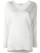Lanvin Collarless V-neck Jumper, Women's, Size: Large, Nude/neutrals, Viscose