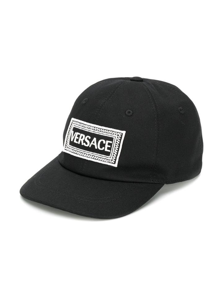 Young Versace Teen Logo Embroidered Cap - Black