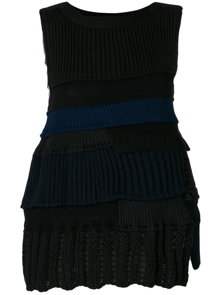 Sacai Layered Ribbed Jumper - Blue