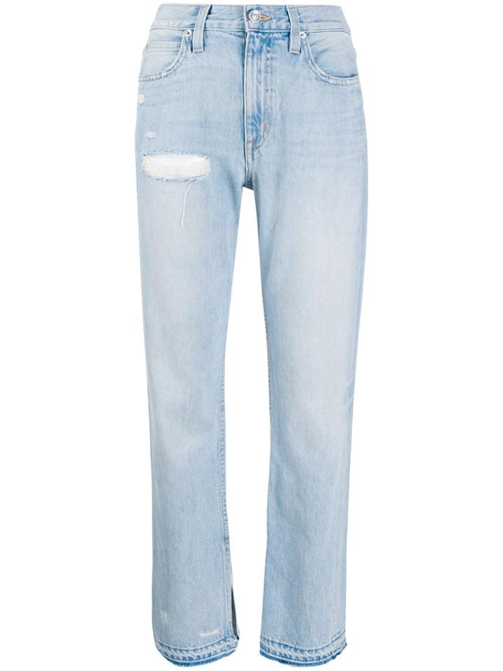 Slvrlake Rider Distressed Straight-leg Jeans - Blue