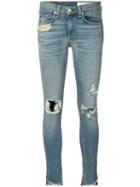 Rag & Bone /jean - Distressed Skinny Jeans - Women - Cotton/polyurethane - 26, Blue, Cotton/polyurethane