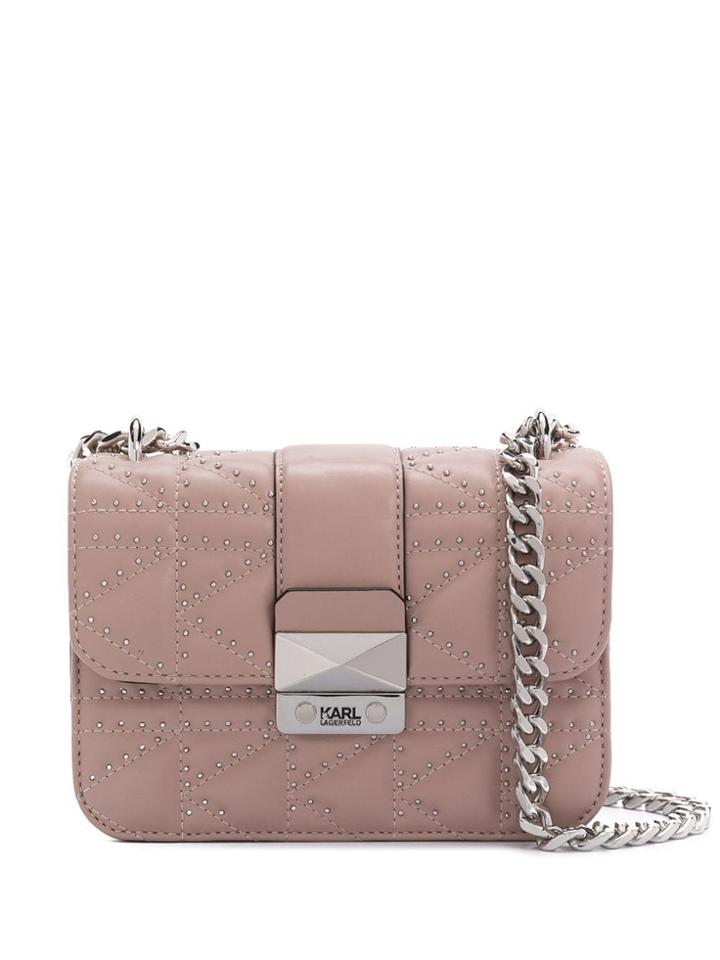 Karl Lagerfeld K/kuilted Studs Crossbody - Pink