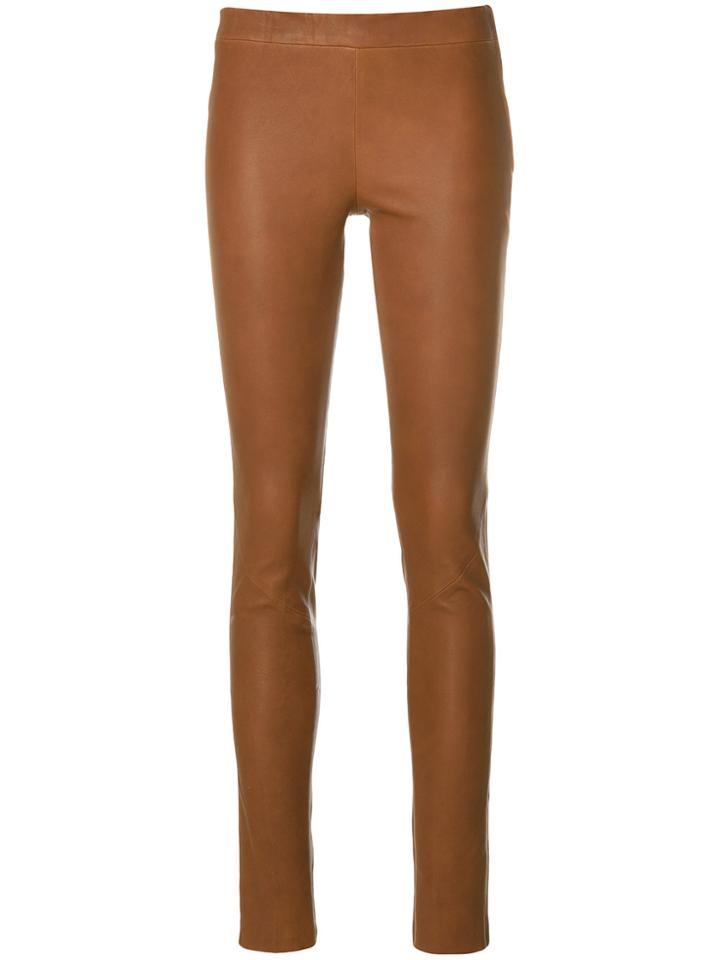 Arma Textured Skinny Trousers - Brown
