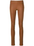 Arma Textured Skinny Trousers - Brown