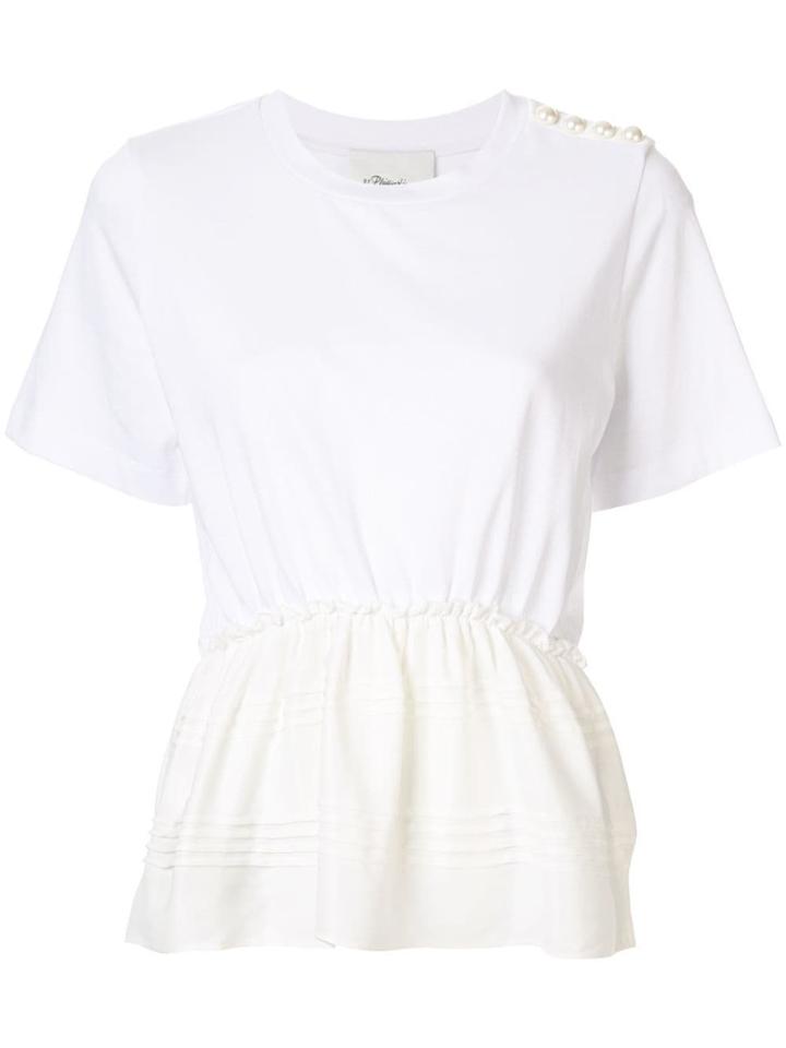 3.1 Phillip Lim Gathered Waist T-shirt - White
