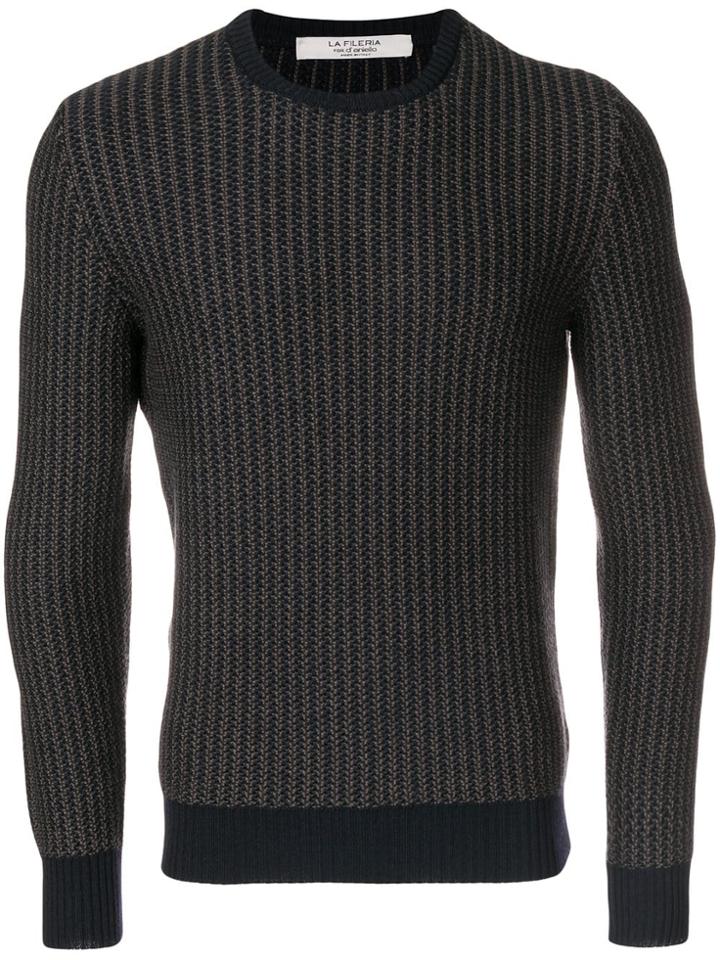La Fileria For D'aniello Striped Knit Jumper - Blue