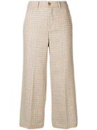 Twin-set Cropped Houndstooth Trousers - Nude & Neutrals