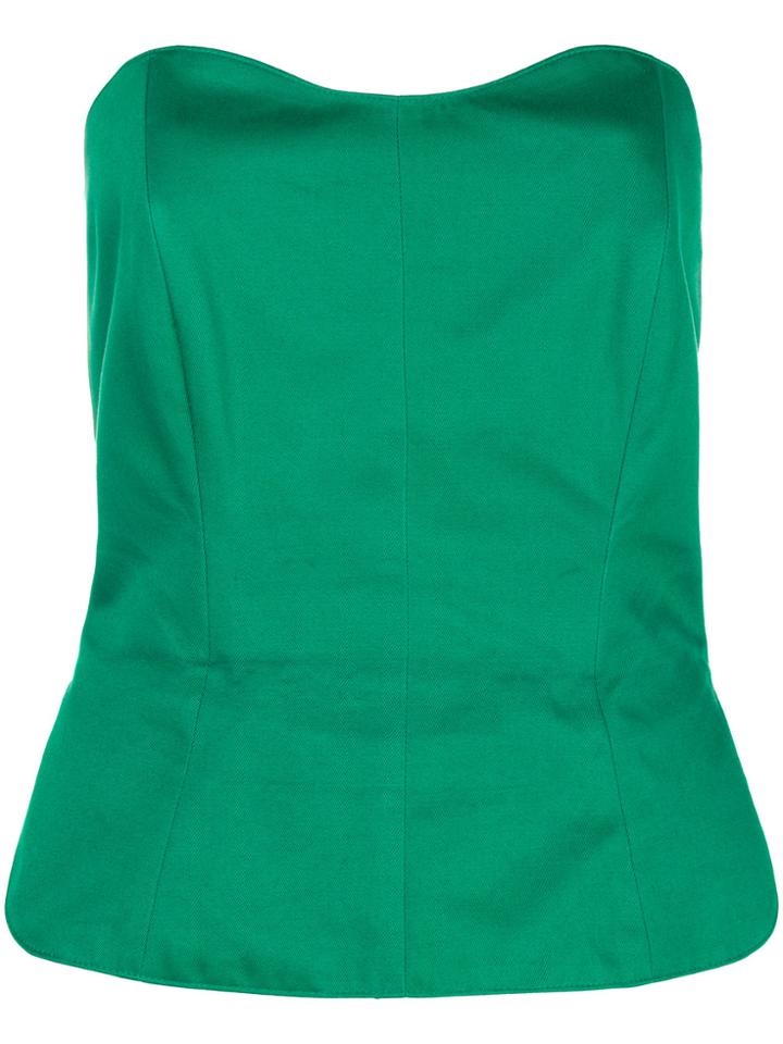Yves Saint Laurent Vintage Strapless Bustier Top - Green