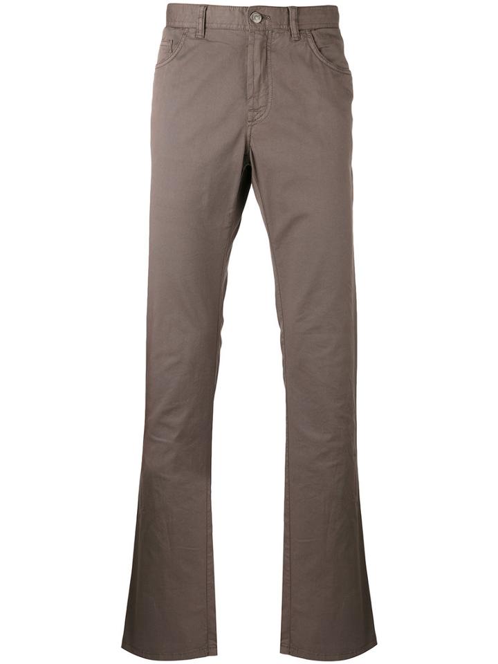 Brioni Tapered Trousers, Men's, Size: 34, Brown, Cotton/spandex/elastane/polyester