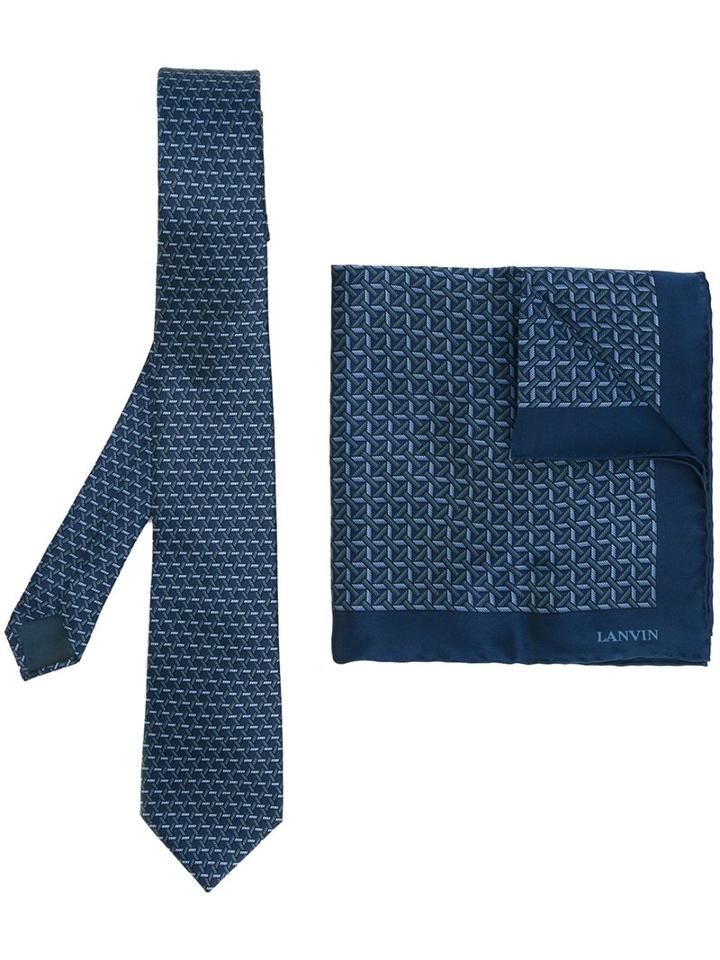 Lanvin Stitch Block Pocket Square