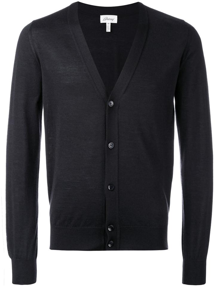 Brioni V-neck Buttoned Cardigan - Blue