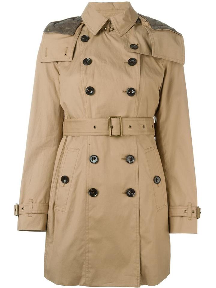 Burberry Double Breasted Trench-coat, Women's, Size: 10, Brown, Cotton/cupro/polyamide