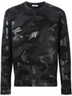 Valentino 'rockstud' Camouflage Sweatshirt - Black