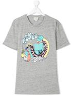 Kenzo Kids Teen Logo Sea Creature Print T-shirt - Grey