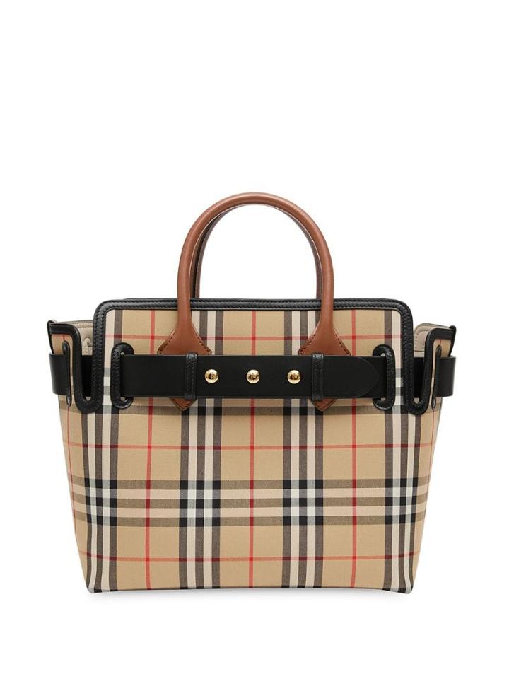 Burberry The Small Vintage Check Triple Stud Belt Bag - Brown