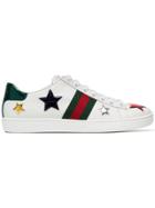 Gucci Ace Low Top Leather Sneakers - White