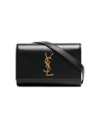 Saint Laurent Black Logo Detail Leather Belt Bag