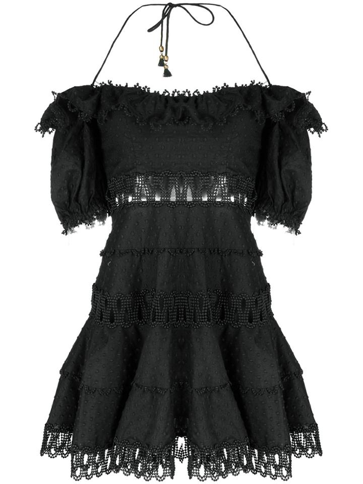 Zimmermann Off-the-shoulder Short Dress - Black