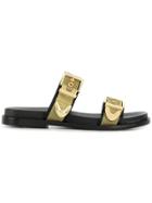 Ash Mona Double Buckle Sandals - Black