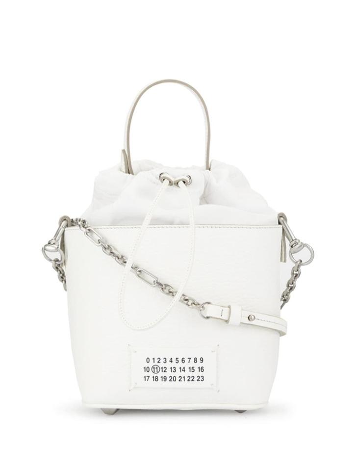 Maison Margiela Number Logo Patch Bucket Bag - White