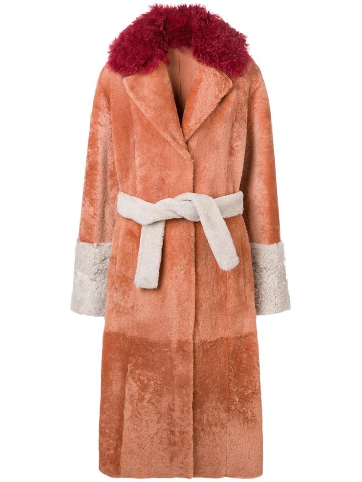 Drome Belted Long Coat - Brown