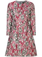 Paule Ka Floral Brocade Dress - Pink & Purple