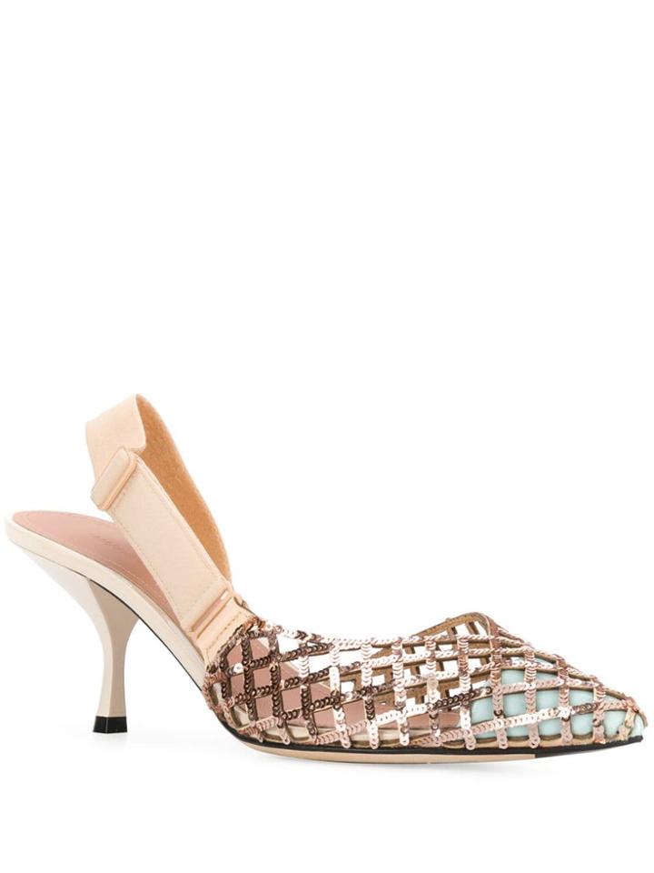 Marco De Vincenzo Pointed Slingback Pumps - Metallic