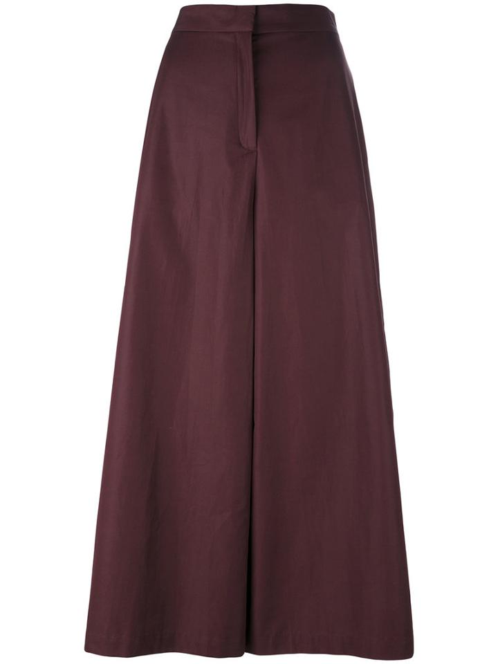 Aspesi - Cropped Palazzo Pants - Women - Cotton - 40, Pink/purple, Cotton