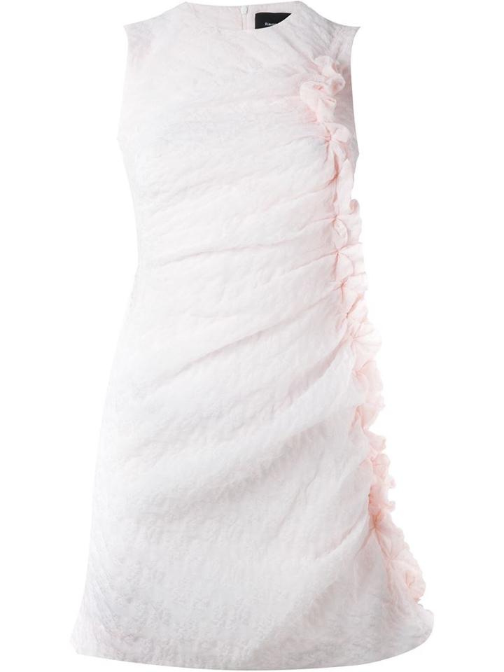 Simone Rocha Ruffled Fitted Cloqué Dress, Women's, Size: 8, Pink/purple, Acetate/acrylic/polyester/nylon