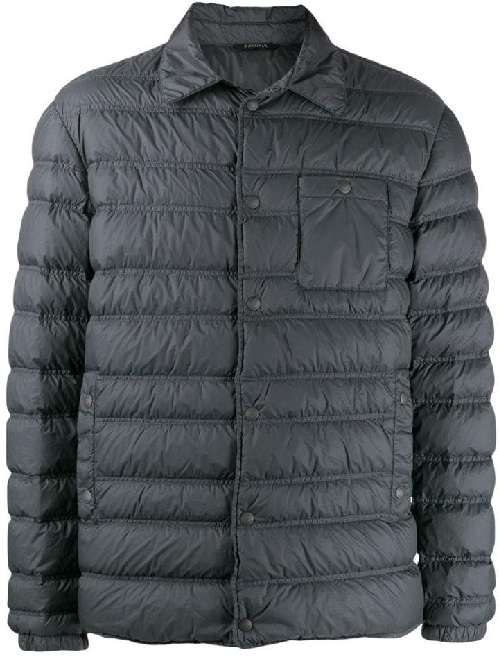 Z Zegna Snap Button Jacket - Grey