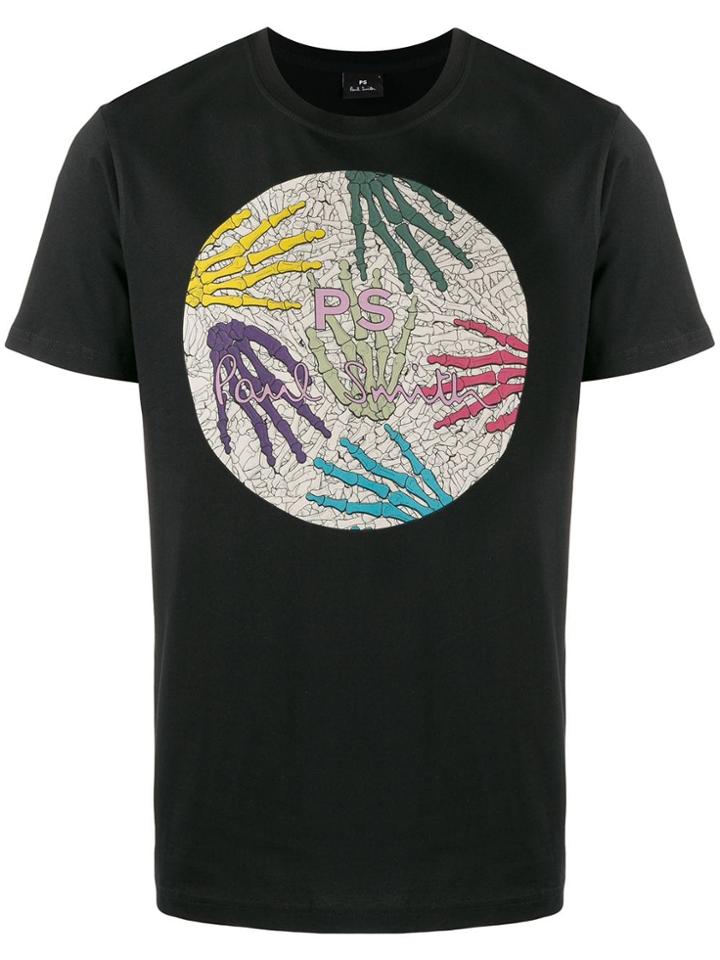 Ps Paul Smith Skeleton Hands Print T-shirt - Black
