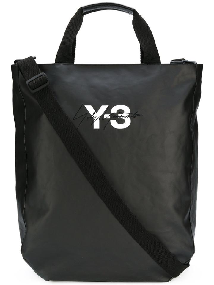 Y-3 Logo Printed Tote Bag - Black