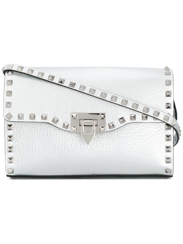 Valentino Rockstud Flip-lock Shoulder Bag - Metallic