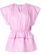 Emilio Pucci Gathered Peplum Top - Pink & Purple