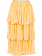 Maryam Nassir Zadeh Three-tier Skirt - Yellow & Orange