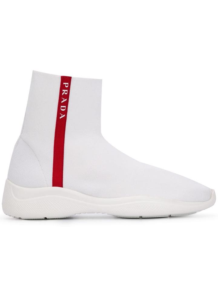 Prada Hi-top Sock Trainers - White